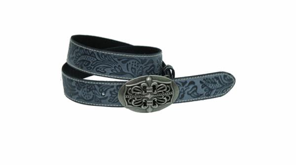 embossed leather belt
