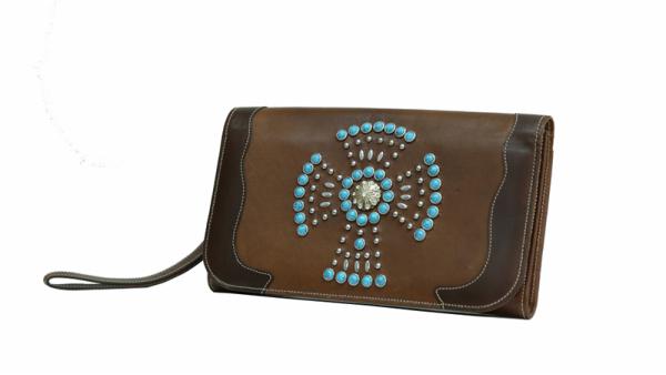leather western wristlet