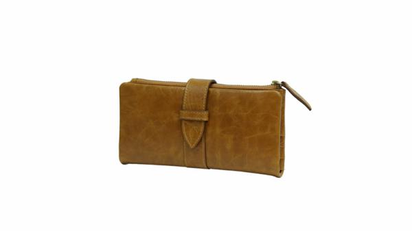 leather long zipper wallet