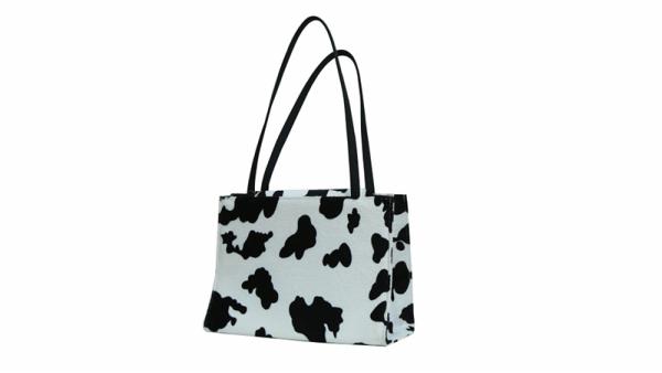 faux horsehair shoulder canvas bag