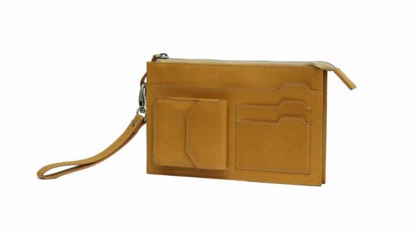 leather clutch bag