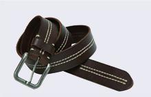 Italian Cable Stitched Leather Belt